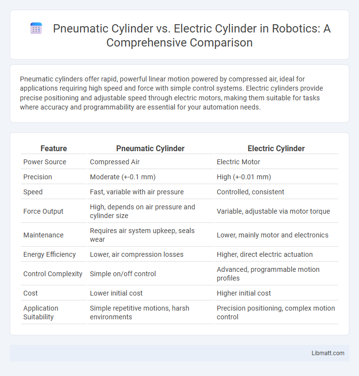 Pneumatic Cylinder vs. Electric Cylinder in Robotics: A Comprehensive Comparison
