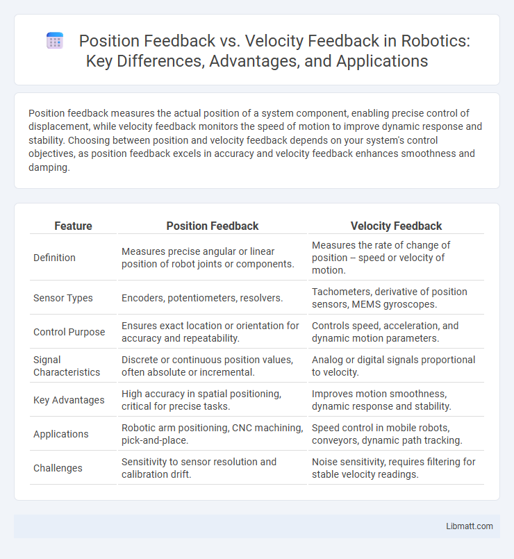 Position Feedback vs. Velocity Feedback in Robotics: Key Differences, Advantages, and Applications