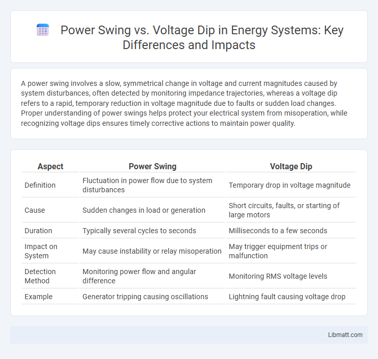 Power Swing vs. Voltage Dip in Energy Systems: Key Differences and Impacts