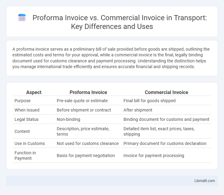 Proforma Invoice vs. Commercial Invoice in Transport: Key Differences and Uses