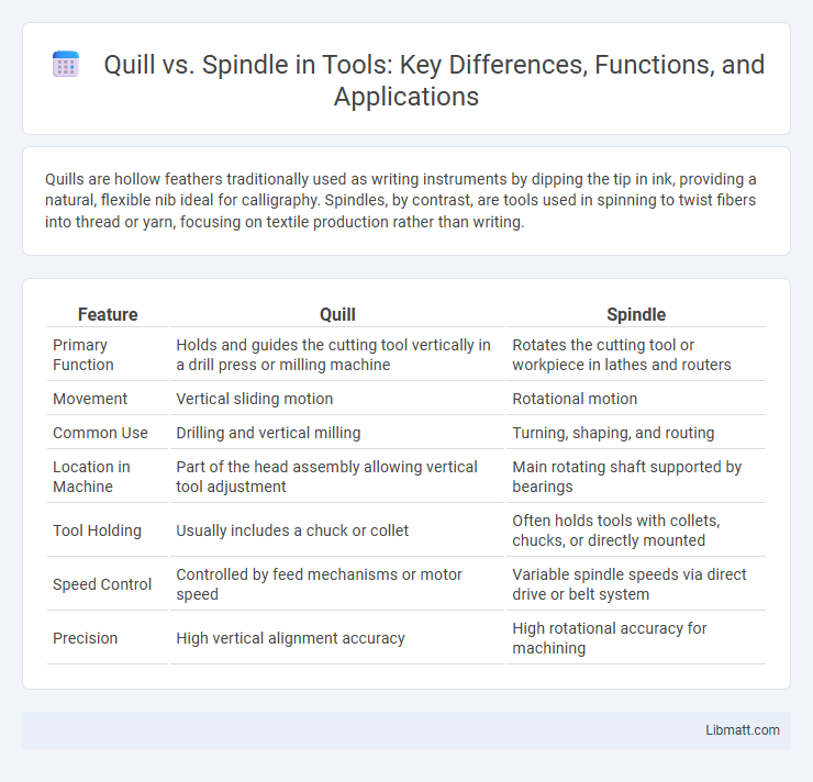 Quill vs. Spindle in Tools: Key Differences, Functions, and Applications