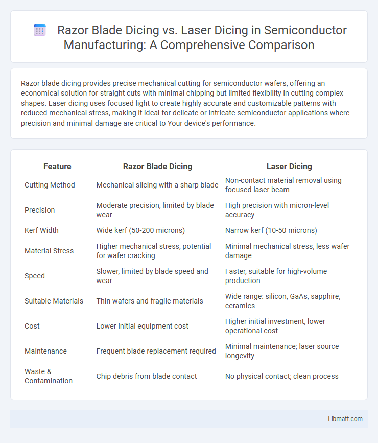 Razor Blade Dicing vs. Laser Dicing in Semiconductor Manufacturing: A Comprehensive Comparison