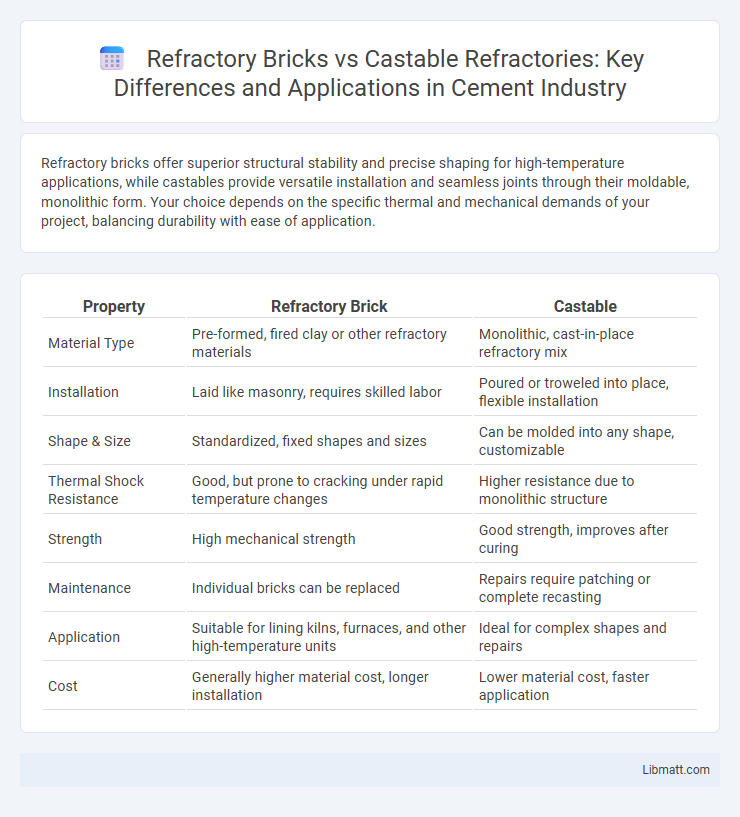 Refractory Bricks vs Castable Refractories: Key Differences and Applications in Cement Industry