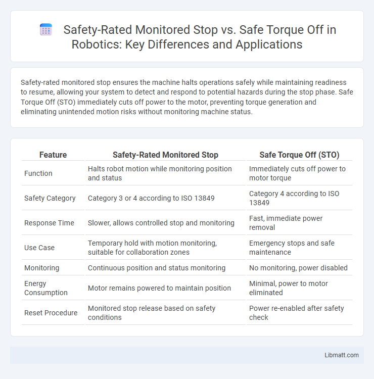 Safety-Rated Monitored Stop vs. Safe Torque Off in Robotics: Key Differences and Applications