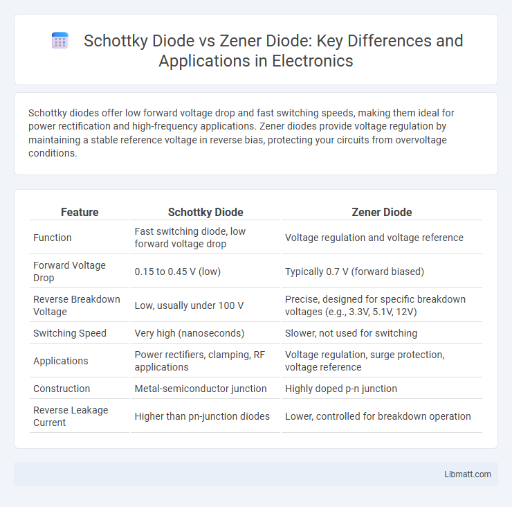 Schottky Diode vs Zener Diode: Key Differences and Applications in Electronics