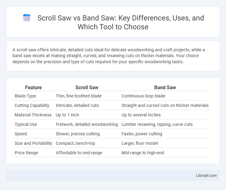 Scroll Saw vs Band Saw: Key Differences, Uses, and Which Tool to Choose