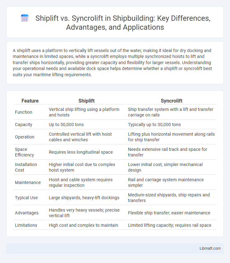 Shiplift vs. Syncrolift in Shipbuilding: Key Differences, Advantages, and Applications