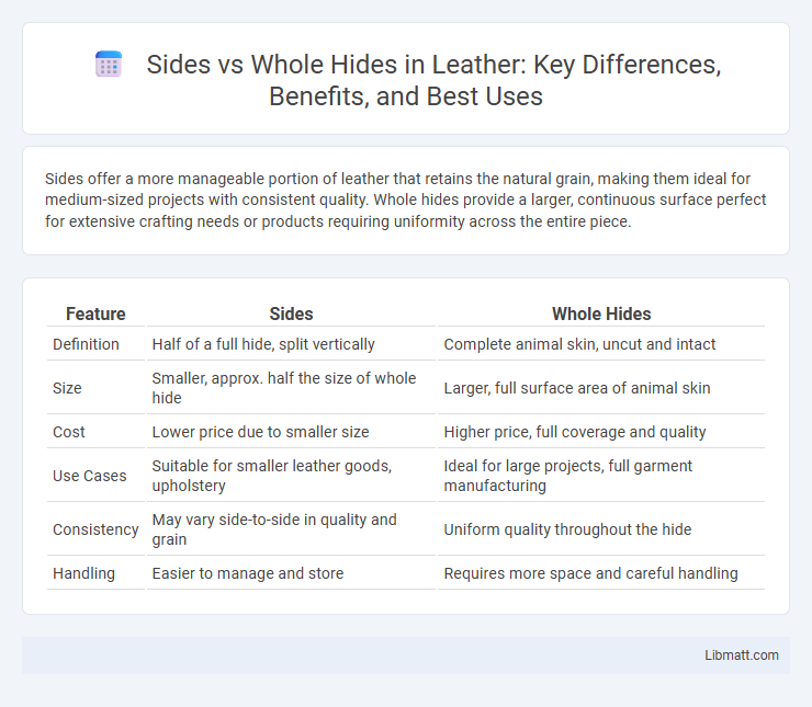 Sides vs Whole Hides in Leather: Key Differences, Benefits, and Best Uses