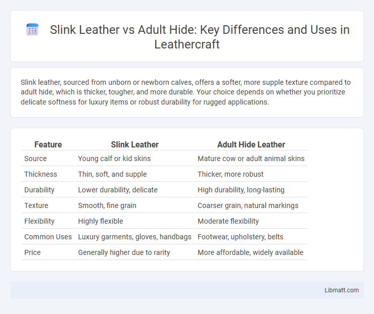 Slink Leather vs Adult Hide: Key Differences and Uses in Leathercraft