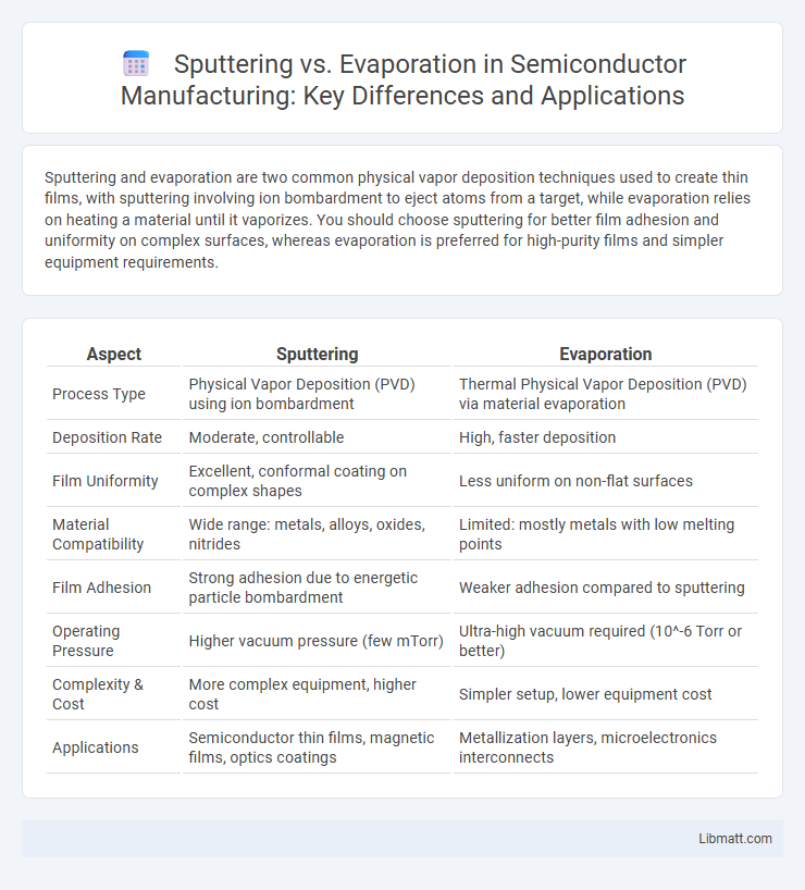 Sputtering vs. Evaporation in Semiconductor Manufacturing: Key Differences and Applications