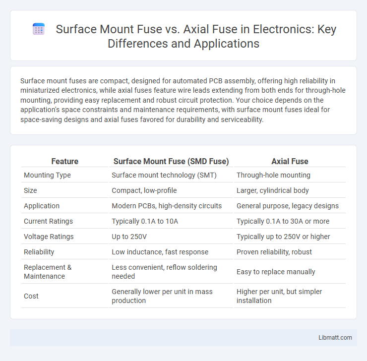 Surface Mount Fuse vs. Axial Fuse in Electronics: Key Differences and Applications