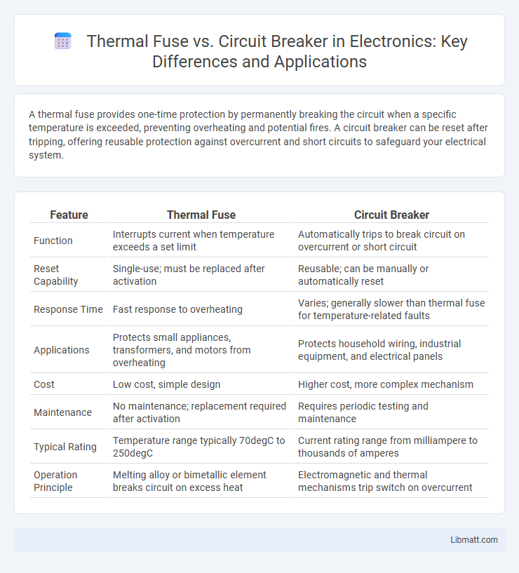 Thermal Fuse vs. Circuit Breaker in Electronics: Key Differences and Applications