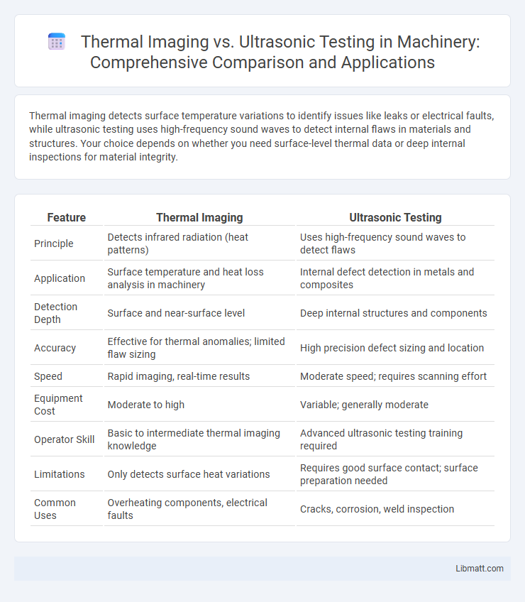 Thermal Imaging vs. Ultrasonic Testing in Machinery: Comprehensive Comparison and Applications