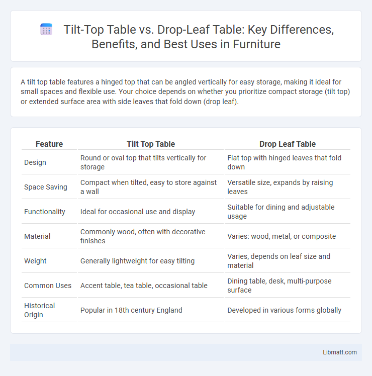 Tilt-Top Table vs. Drop-Leaf Table: Key Differences, Benefits, and Best Uses in Furniture