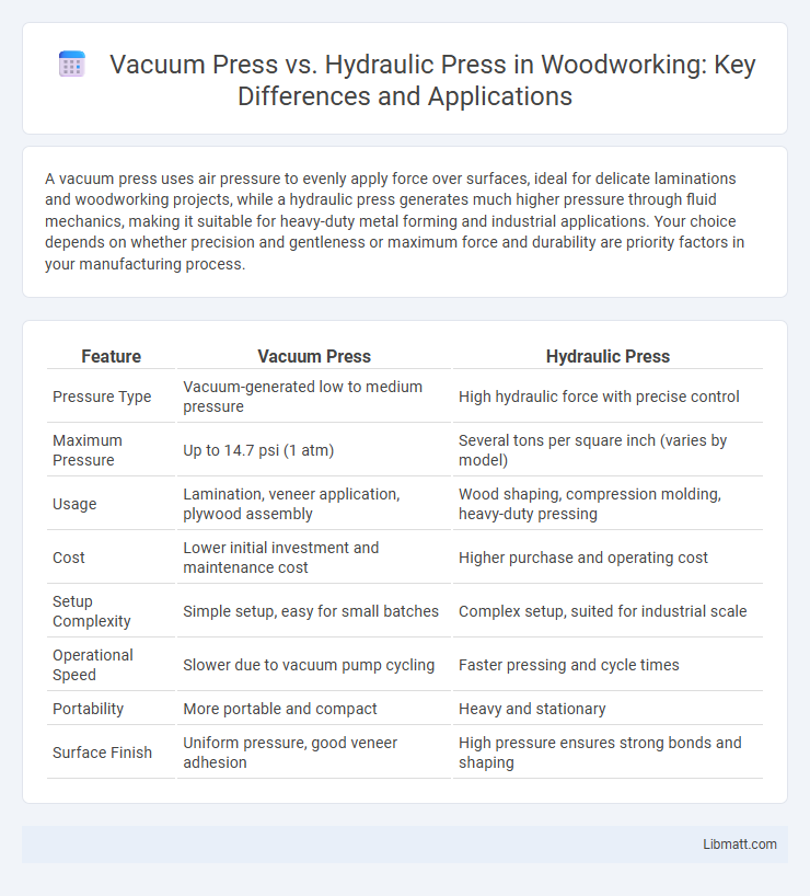 Vacuum Press vs. Hydraulic Press in Woodworking: Key Differences and Applications