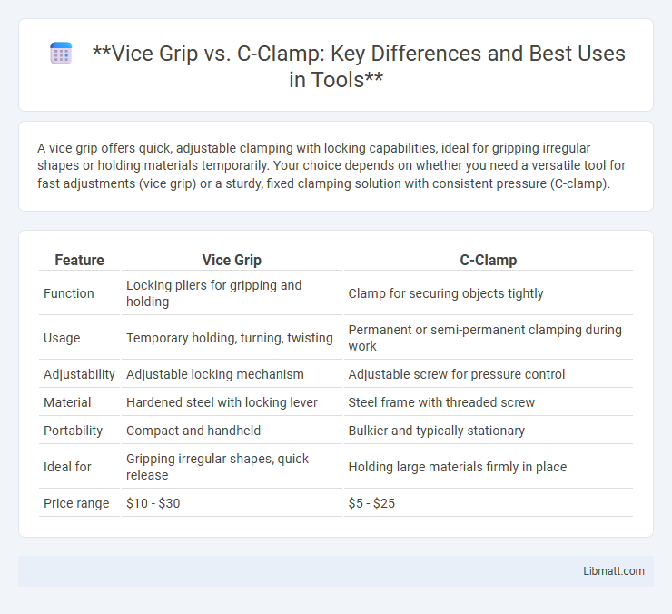 Vice Grip vs. C-Clamp: Key Differences and Best Uses in Tools