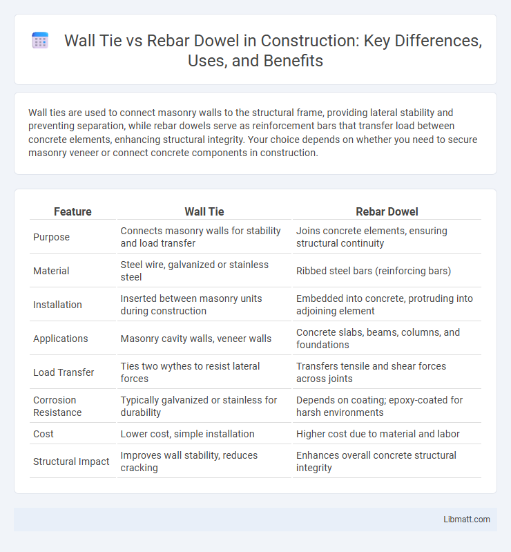 Wall Tie vs Rebar Dowel in Construction: Key Differences, Uses, and Benefits