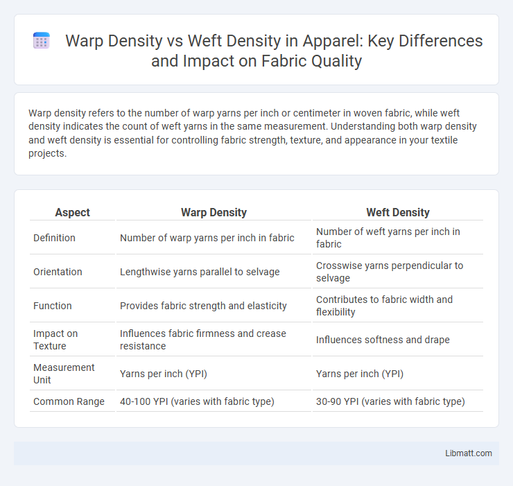 Warp Density vs Weft Density in Apparel: Key Differences and Impact on Fabric Quality