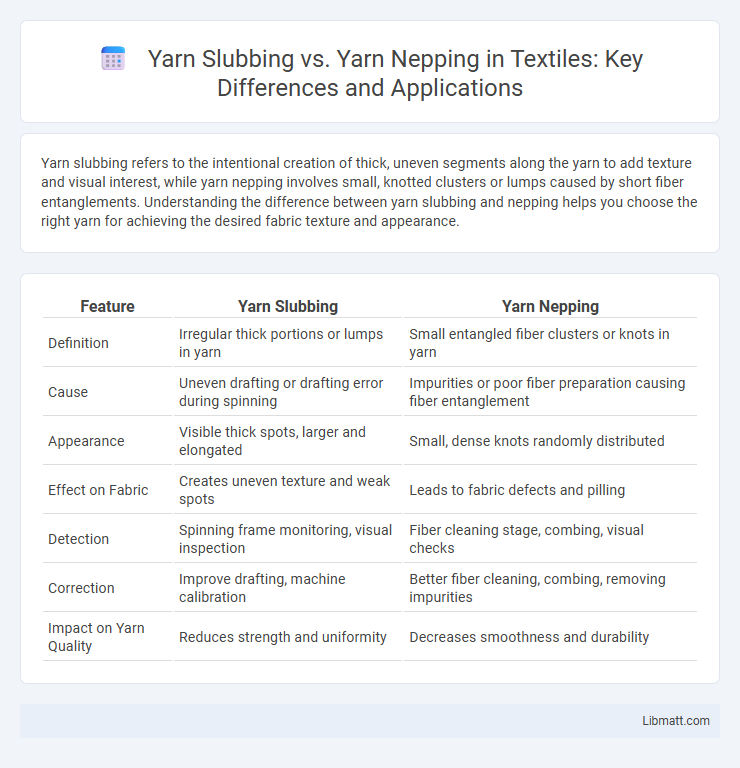 Yarn Slubbing vs. Yarn Nepping in Textiles: Key Differences and Applications