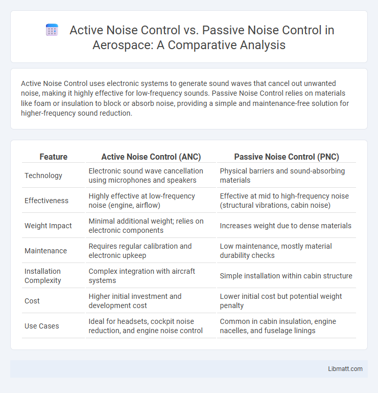 Active Noise Control vs. Passive Noise Control in Aerospace: A Comparative Analysis