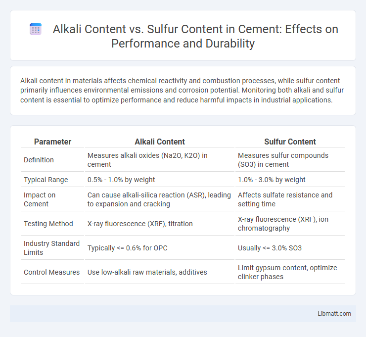 Alkali Content vs. Sulfur Content in Cement: Effects on Performance and Durability