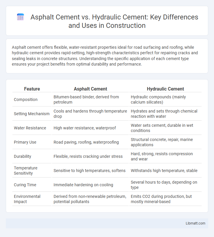 Asphalt Cement vs. Hydraulic Cement: Key Differences and Uses in Construction