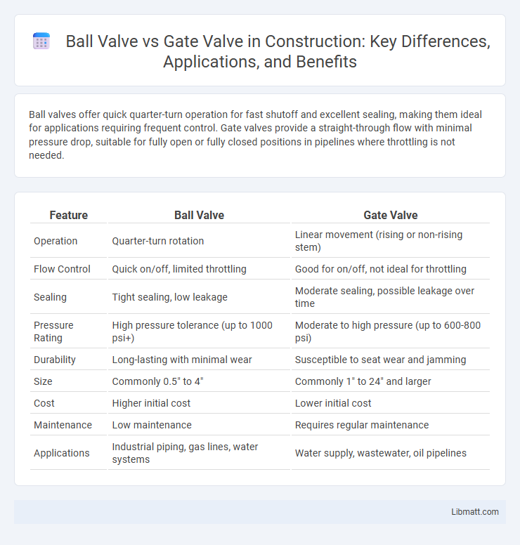 Ball Valve vs Gate Valve in Construction: Key Differences, Applications, and Benefits