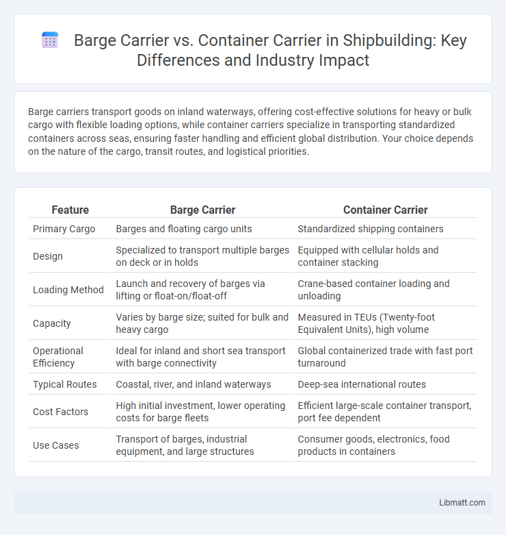 Barge Carrier vs. Container Carrier in Shipbuilding: Key Differences and Industry Impact