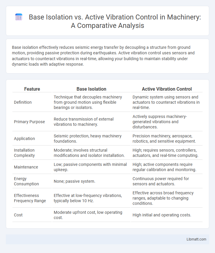 Base Isolation vs. Active Vibration Control in Machinery: A Comparative Analysis