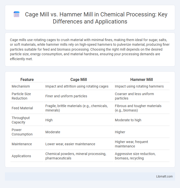 Cage Mill vs. Hammer Mill in Chemical Processing: Key Differences and Applications
