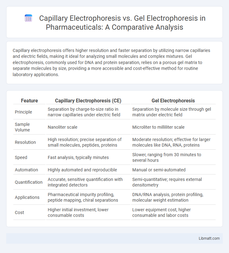 Capillary Electrophoresis vs. Gel Electrophoresis in Pharmaceuticals: A Comparative Analysis