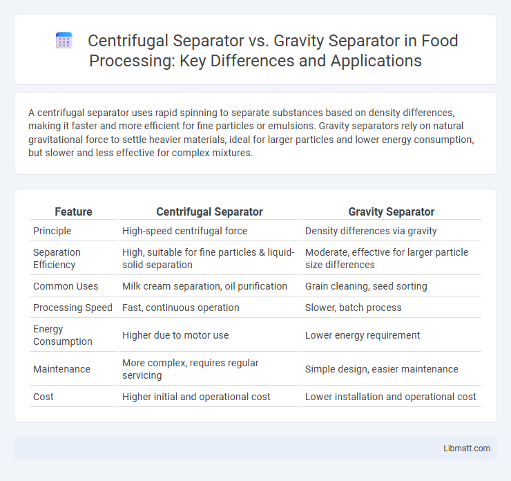 Centrifugal Separator vs. Gravity Separator in Food Processing: Key Differences and Applications