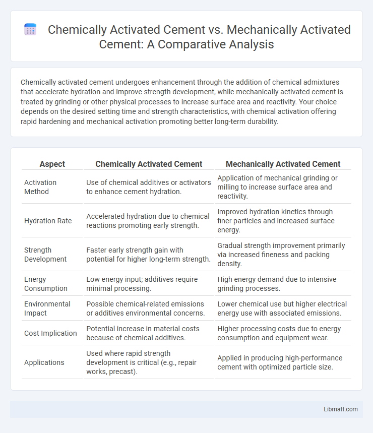 Chemically Activated Cement vs. Mechanically Activated Cement: A Comparative Analysis