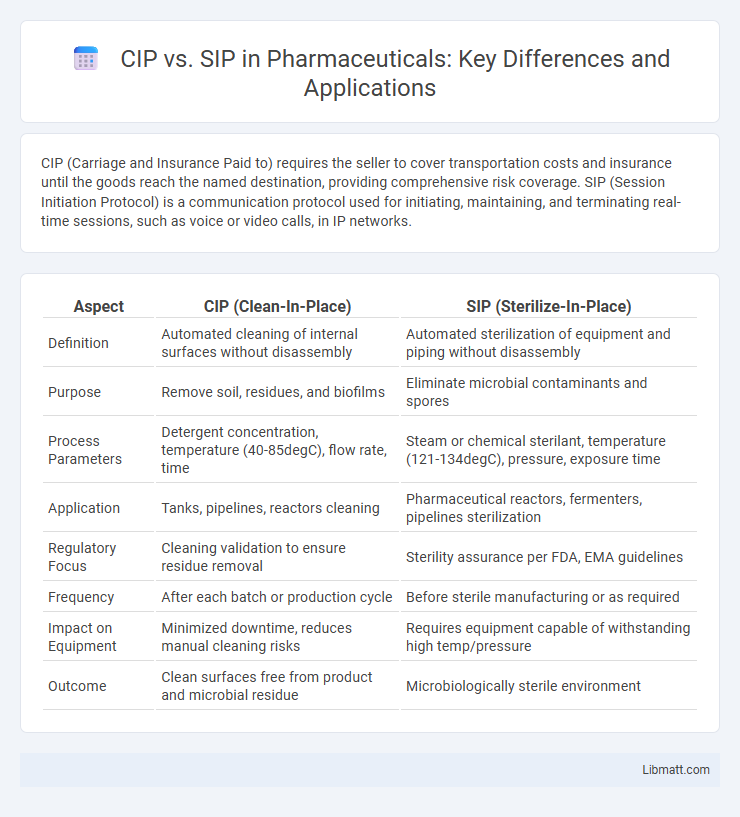 CIP vs. SIP in Pharmaceuticals: Key Differences and Applications