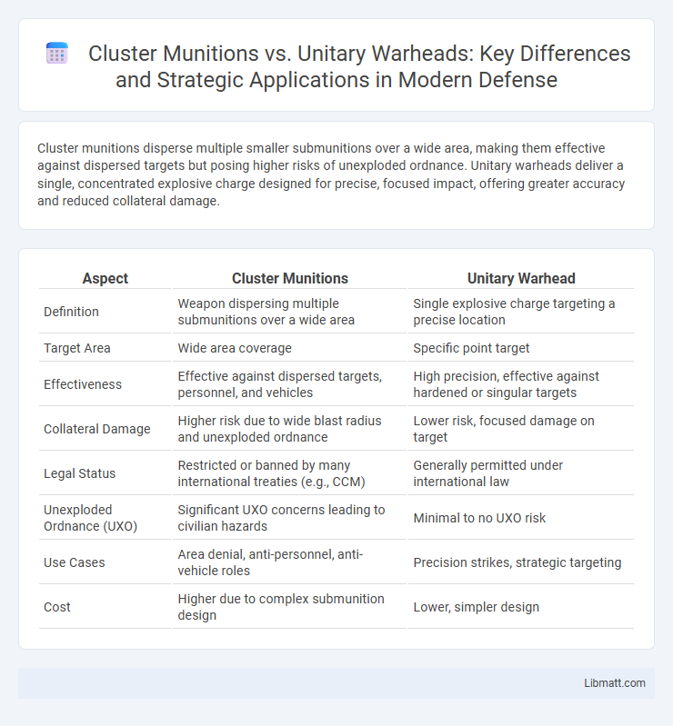 Cluster Munitions vs. Unitary Warheads: Key Differences and Strategic Applications in Modern Defense