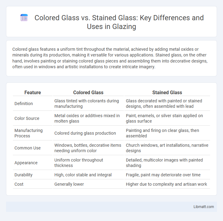 Colored Glass vs. Stained Glass: Key Differences and Uses in Glazing
