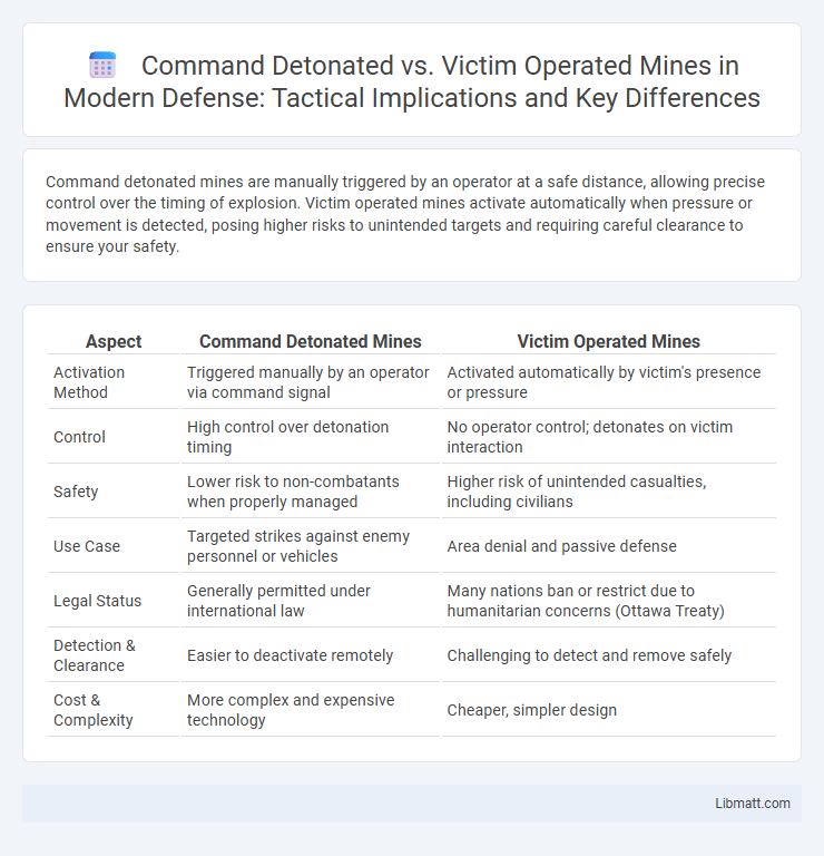 Command Detonated vs. Victim Operated Mines in Modern Defense: Tactical Implications and Key Differences
