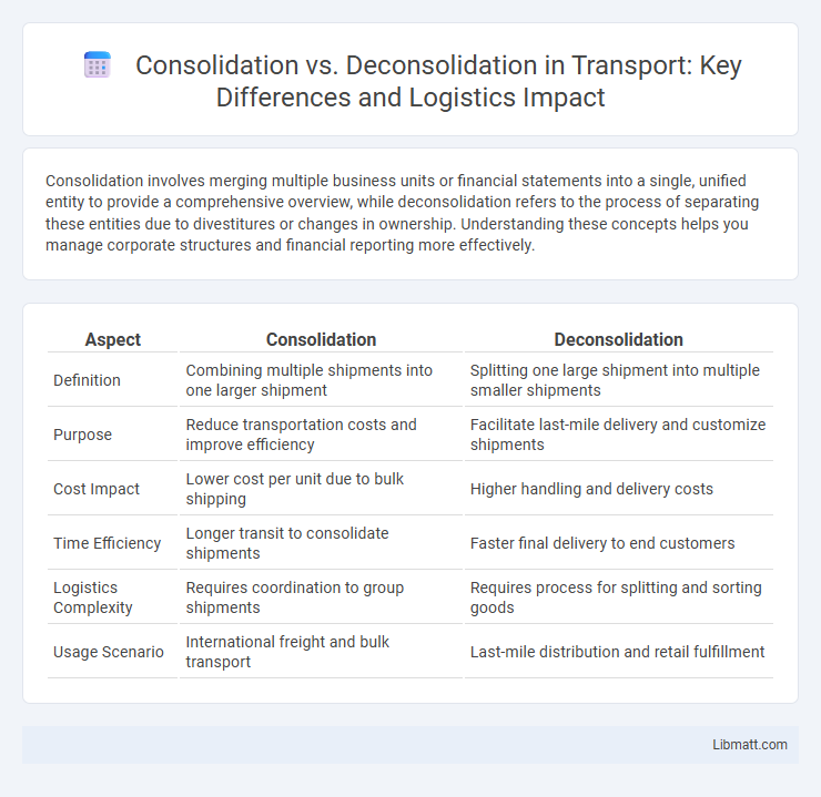 Consolidation vs. Deconsolidation in Transport: Key Differences and Logistics Impact