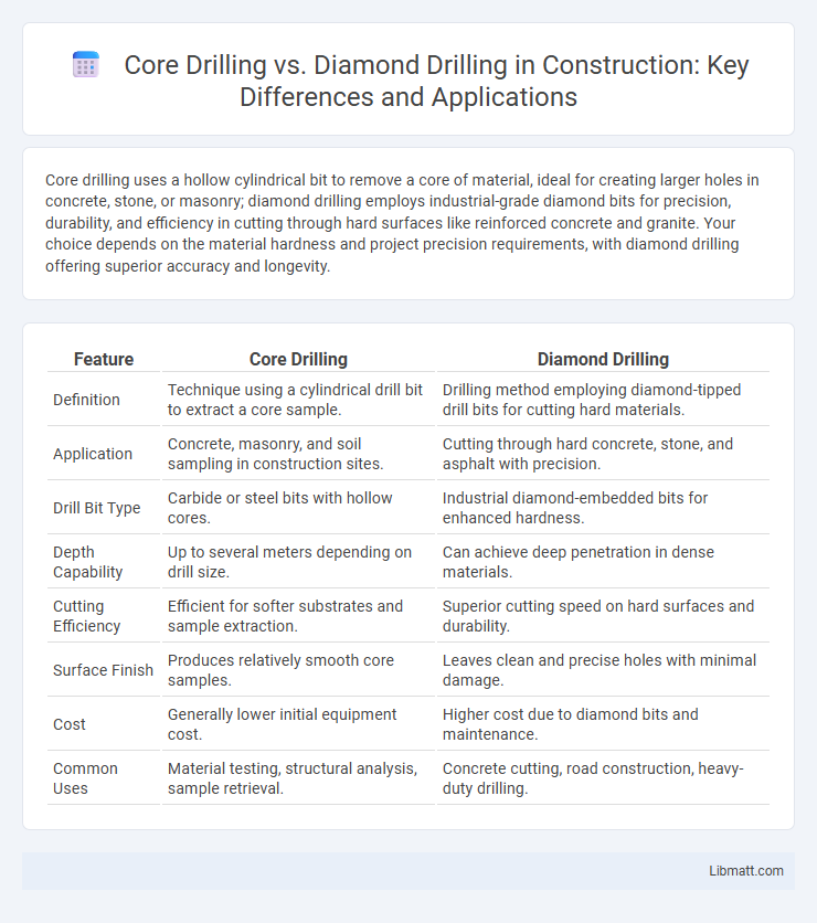 Core Drilling vs. Diamond Drilling in Construction: Key Differences and Applications