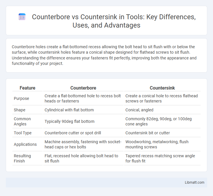 Counterbore vs Countersink in Tools: Key Differences, Uses, and Advantages