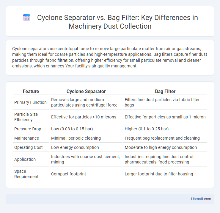Cyclone Separator vs. Bag Filter: Key Differences in Machinery Dust Collection