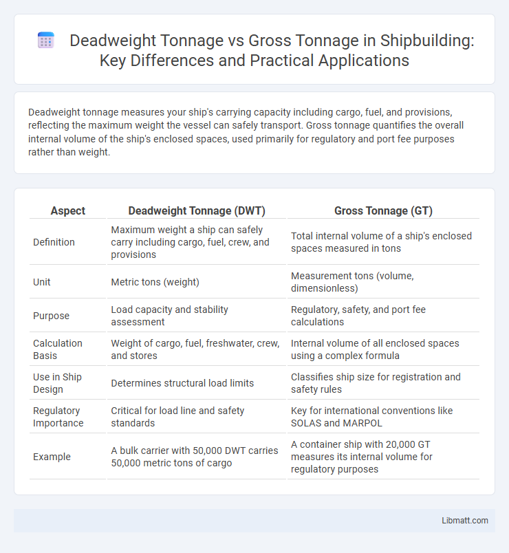 Deadweight Tonnage vs Gross Tonnage in Shipbuilding: Key Differences and Practical Applications