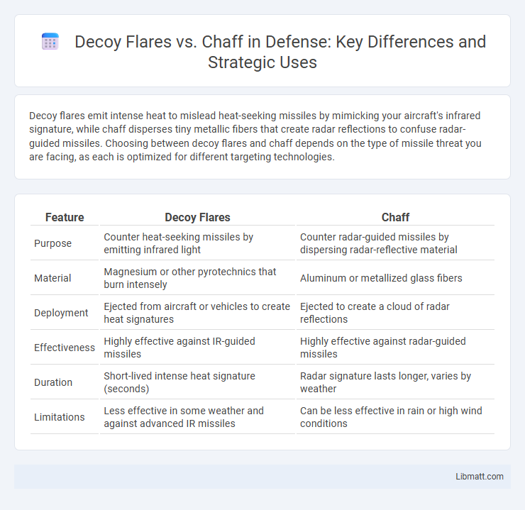Decoy Flares vs. Chaff in Defense: Key Differences and Strategic Uses