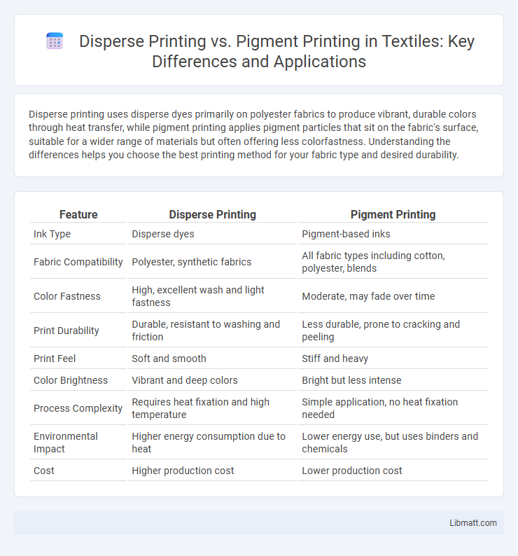 Disperse Printing vs. Pigment Printing in Textiles: Key Differences and Applications