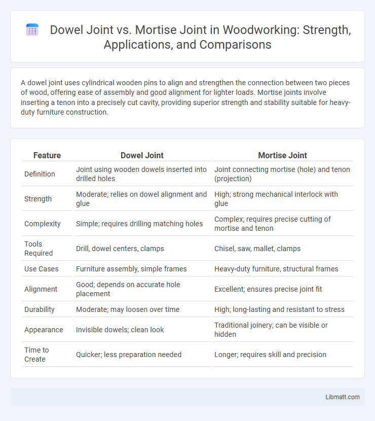 Dowel Joint vs. Mortise Joint in Woodworking: Strength, Applications, and Comparisons