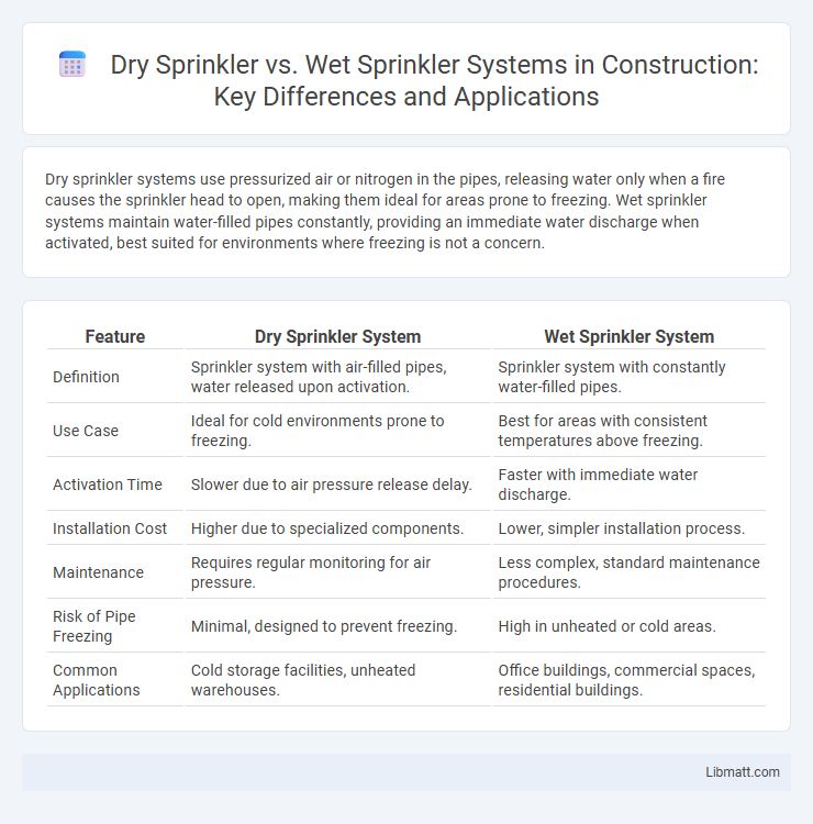 Dry Sprinkler vs. Wet Sprinkler Systems in Construction: Key Differences and Applications