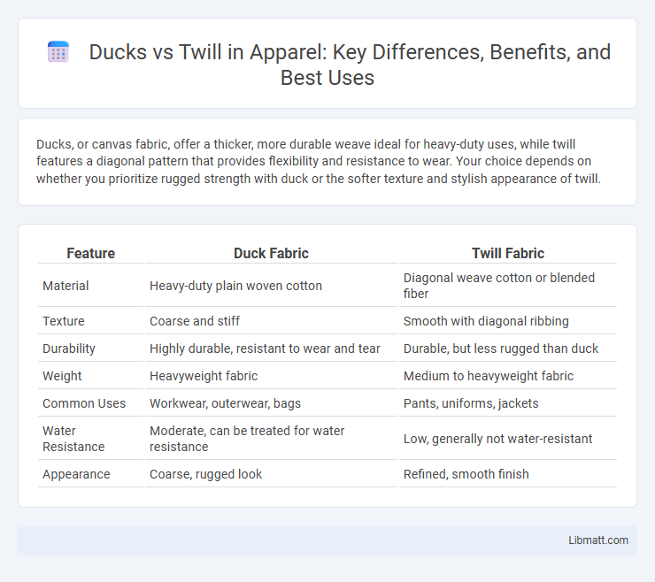Ducks vs Twill in Apparel: Key Differences, Benefits, and Best Uses