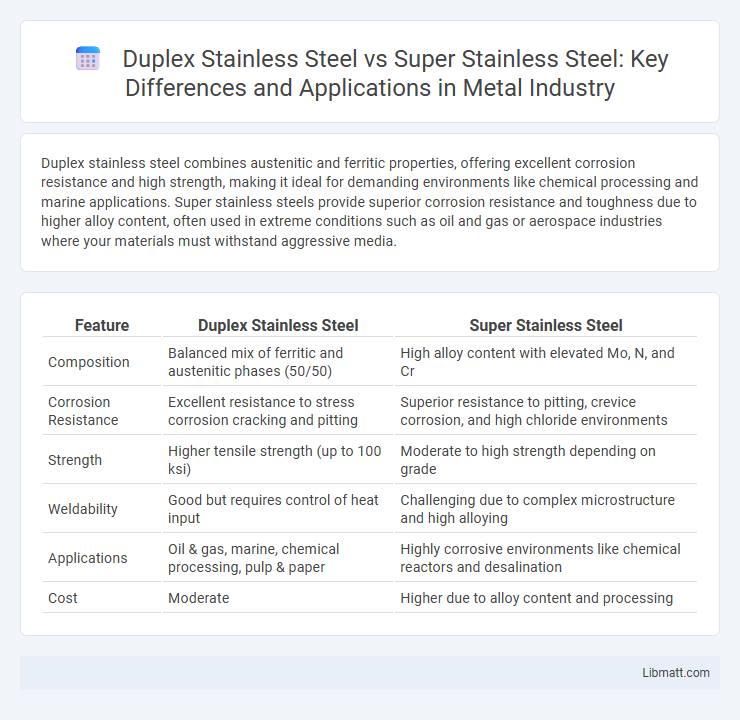 Duplex Stainless Steel vs Super Stainless Steel: Key Differences and Applications in Metal Industry