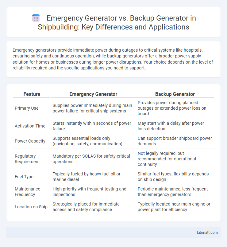 Emergency Generator vs. Backup Generator in Shipbuilding: Key Differences and Applications