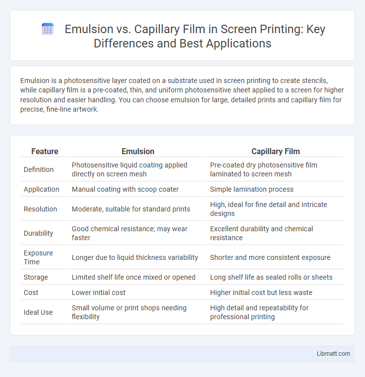 Emulsion vs. Capillary Film in Screen Printing: Key Differences and Best Applications